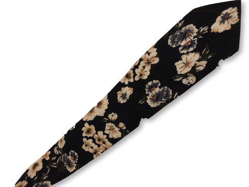 dark navy blue with blush pink floral design cotton tie